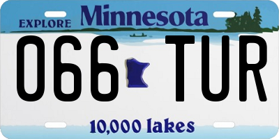 MN license plate 066TUR