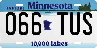 MN license plate 066TUS