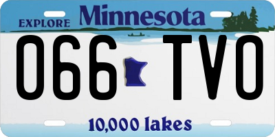 MN license plate 066TVO