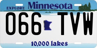 MN license plate 066TVW