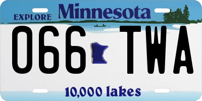 MN license plate 066TWA