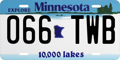 MN license plate 066TWB