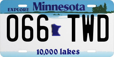 MN license plate 066TWD