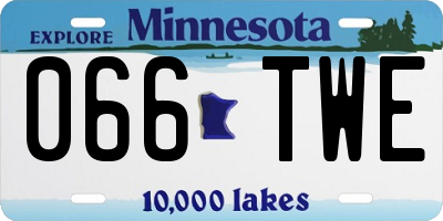 MN license plate 066TWE