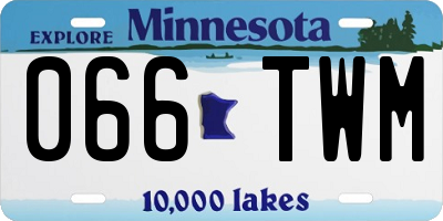 MN license plate 066TWM