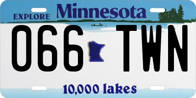 MN license plate 066TWN