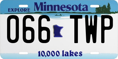 MN license plate 066TWP