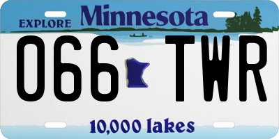 MN license plate 066TWR