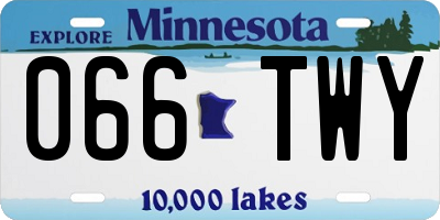 MN license plate 066TWY