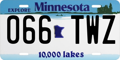 MN license plate 066TWZ