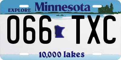 MN license plate 066TXC