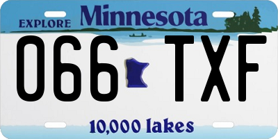MN license plate 066TXF