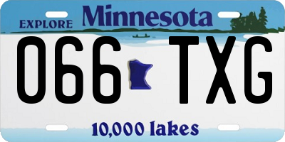 MN license plate 066TXG