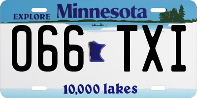 MN license plate 066TXI