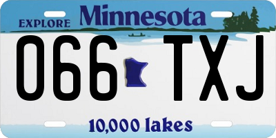 MN license plate 066TXJ