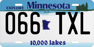 MN license plate 066TXL