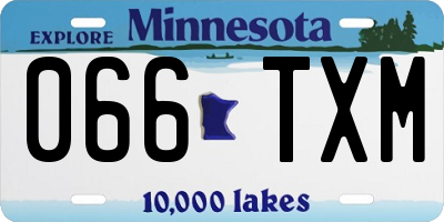 MN license plate 066TXM