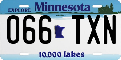 MN license plate 066TXN