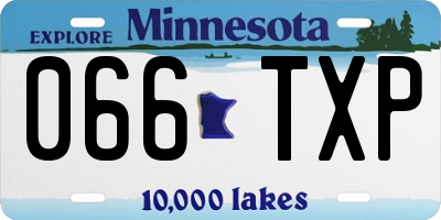 MN license plate 066TXP