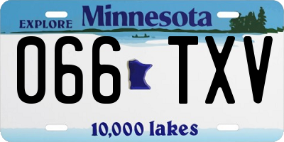 MN license plate 066TXV