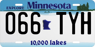 MN license plate 066TYH