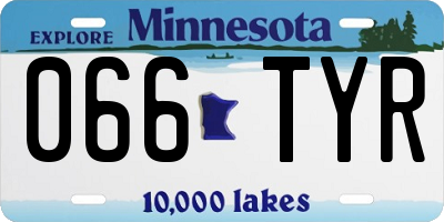 MN license plate 066TYR