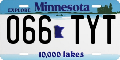 MN license plate 066TYT