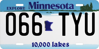 MN license plate 066TYU