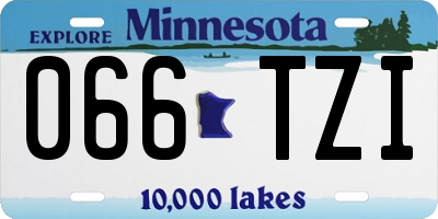 MN license plate 066TZI
