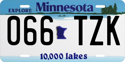 MN license plate 066TZK