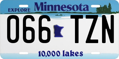 MN license plate 066TZN