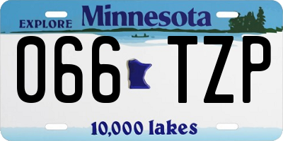 MN license plate 066TZP