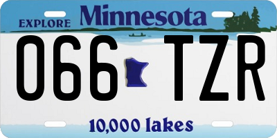 MN license plate 066TZR