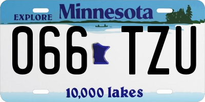 MN license plate 066TZU