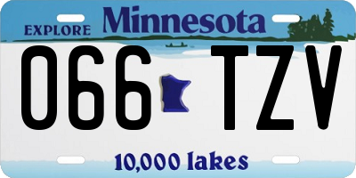 MN license plate 066TZV
