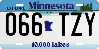 MN license plate 066TZY