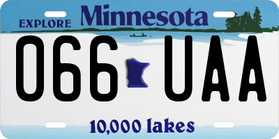 MN license plate 066UAA