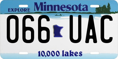 MN license plate 066UAC