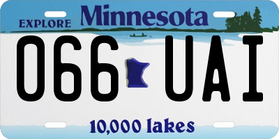 MN license plate 066UAI