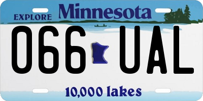 MN license plate 066UAL