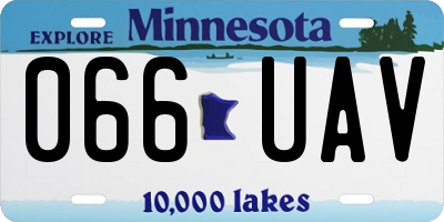 MN license plate 066UAV
