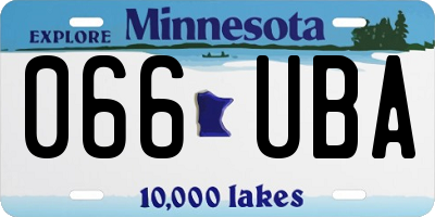 MN license plate 066UBA