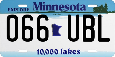 MN license plate 066UBL