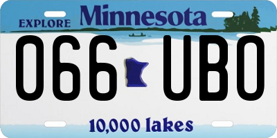 MN license plate 066UBO