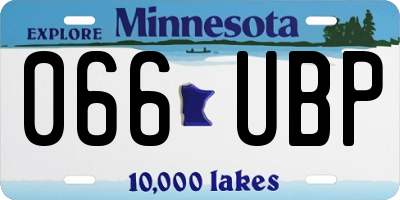 MN license plate 066UBP