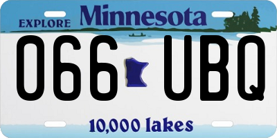 MN license plate 066UBQ