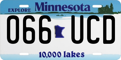 MN license plate 066UCD