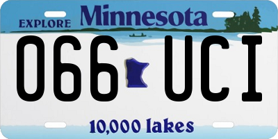 MN license plate 066UCI