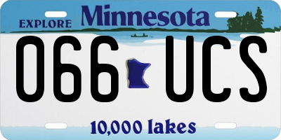 MN license plate 066UCS