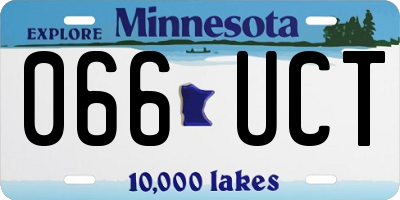 MN license plate 066UCT